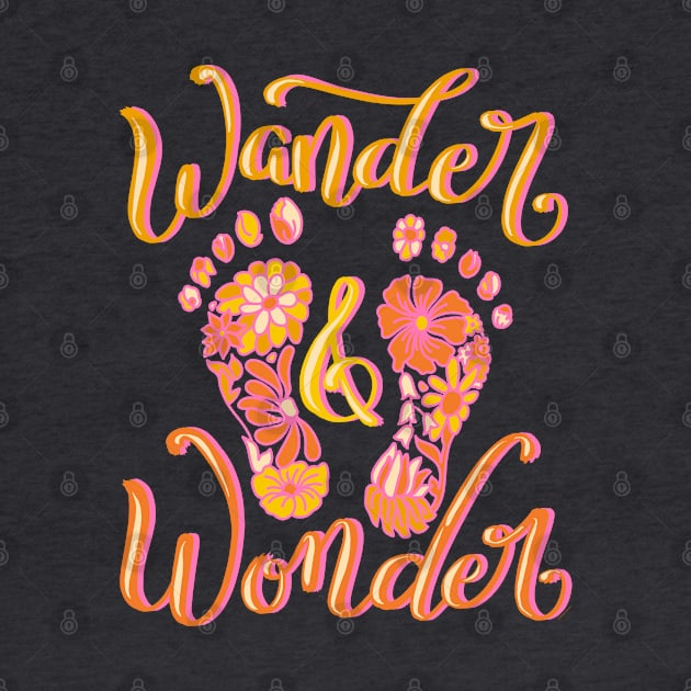 Walking Wander and Wonder Unique Boho Flowers Feet Design by DoubleBrush